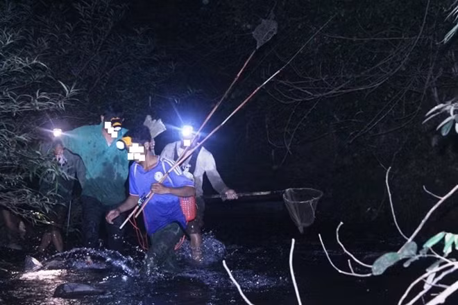 Mấy tuần qua, vùng rừng núi Đạ Huoai (Lâm Đồng) vẫn chưa có mưa, nắng nóng đầu mùa sẽ khiến đàn thú khát nước tụ tập về khe suối uống nước và săn mồi. Đây là cơ hội để nhóm thợ săn thể hiện tay nghề.