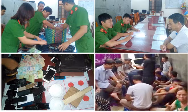 Hiện trường nơi bắt sới bạc.