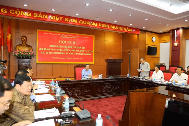 Đoàn Công tác số 2 của Ban Chỉ đạo Trung ương về Phòng chống tham nhũng tại Thái Bình.