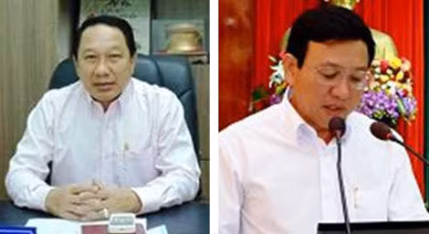 Ông Phan Hòa Bình (trái) và ông Trương Văn Trí (phải) khi còn đương nhiệm.