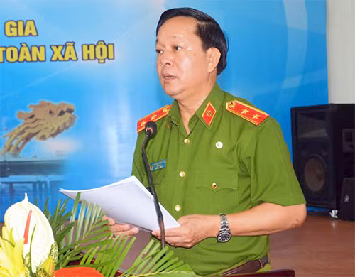 Trung tướng Nguyễn Xuân Yêm, Giám đốc Học viện CSND phát biểu tại hội thảo.