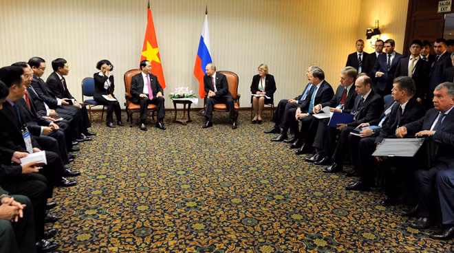 Tổng thống Nga Vladimir Putin tiếp Chủ tịch Trần Ðại Quang tại Ðiện Kremlin