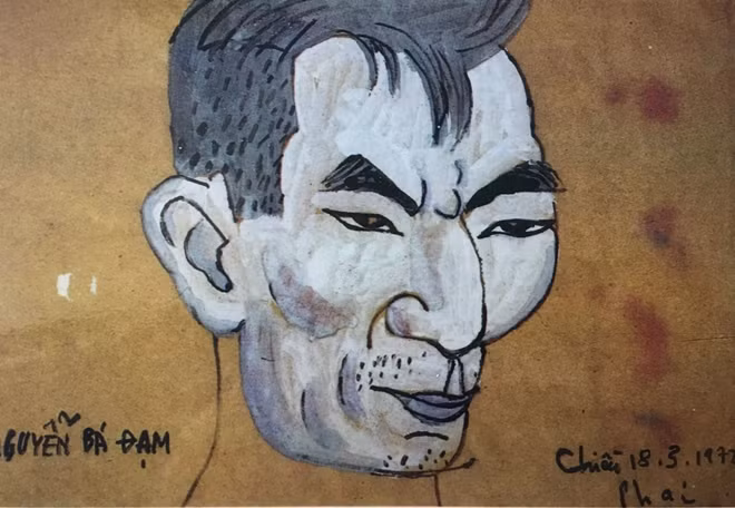 Chân dung ông Nguyễn Bá Đạm qua nét vẽ của Bùi Xuân Phái.