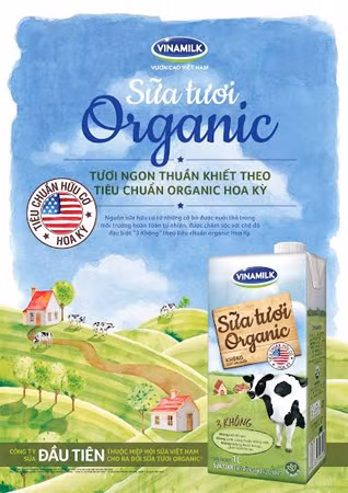 Sản phẩm sữa tươi organic của Vinamilk hướng tới đối tượng khách hàng cao cấp.