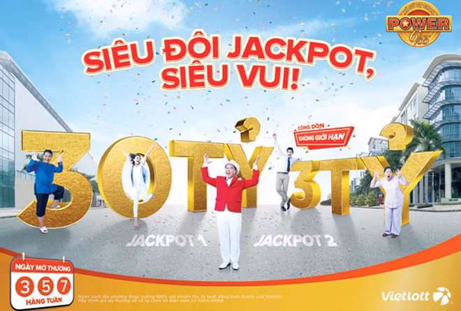 Xổ số tự chọn Power 6/55 với 2 giải Jackpot giá trị khởi điểm lần lượt là 30 tỷ và 3 tỷ.