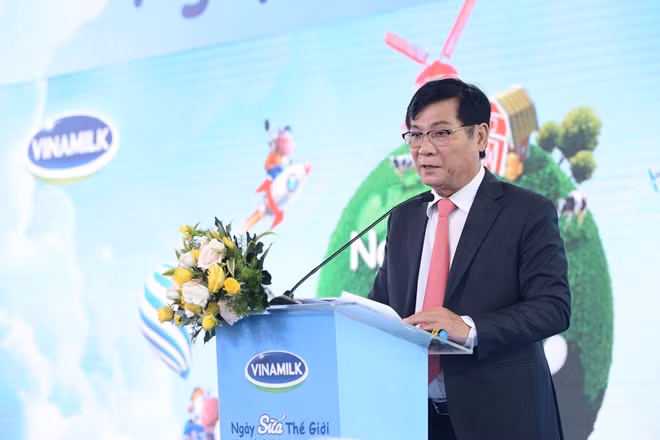 Ông Trần Quang Trung – Chủ tịch Hiệp hội sữa Việt Nam phát biểu tại sự kiện.
