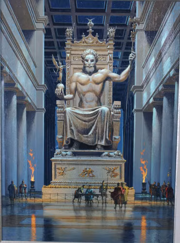 Tượng Zeus ở Olympia.