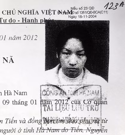 Ðối tượng Hà Thị Vân trên lệnh truy nã.