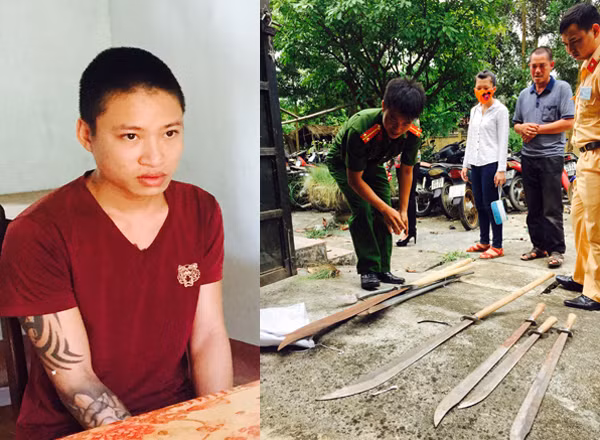 Nguyễn Hải Minh cùng tang vật bị thu giữ.