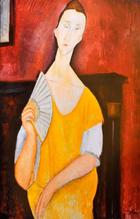 Bức “Người đàn bà với chiếc quạt” của danh họa Modigliani. Bức “Người đàn bà với chiếc quạt” của danh họa Modigliani.