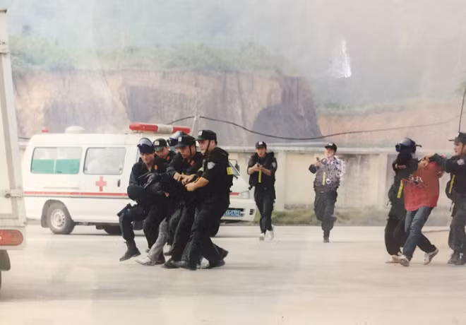 Một buổi diễn tập chống bạo động của Phòng PK20.