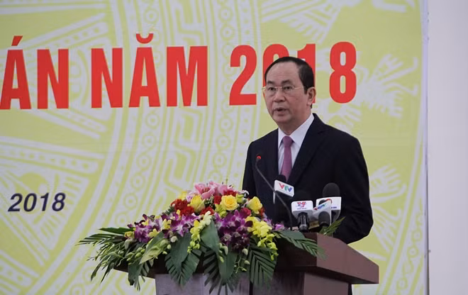 Chủ tịch nước Trần Đại Quang phát biểu chỉ đạo hội nghị.