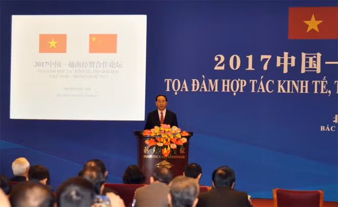 Chủ tịch nước Trần Đại Quang phát biểu tại Tọa đàm hợp tác kinh tế thương mại Việt- Trung