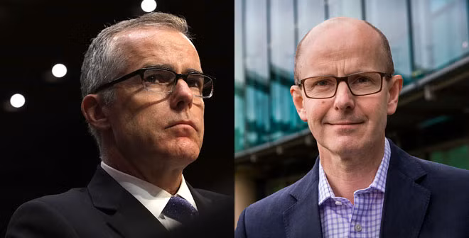 Andrew McCabe, Phó Giám đốc FBI lúc đó - Jeremy Fleming, người đồng cấp của ông Andrew McCabe tại MI-5.