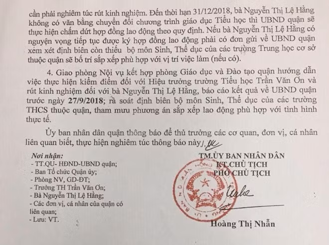Thông báo của UBND quận Hồng Bàng