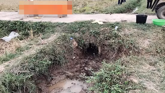 Hiện trường nơi phát hiện thi thể nạn nhân.