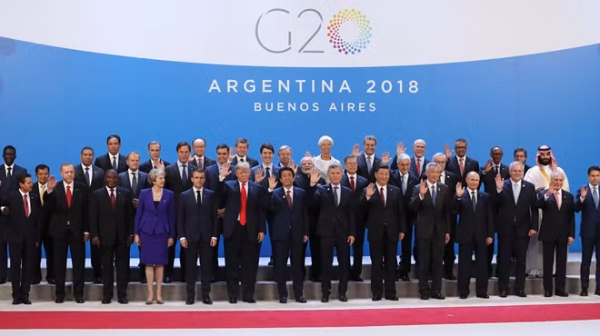 Lãnh đạo các nước tại Hội nghị thượng đỉnh G20, ngày 1-12 vừa qua.