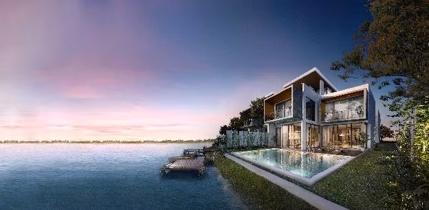 Tất cả các căn biệt thự Ecopark Grand – The Island đều có mặt thoáng tiếp xúc với thiên nhiên, giữa bốn bề là vịnh hồ xanh mát.