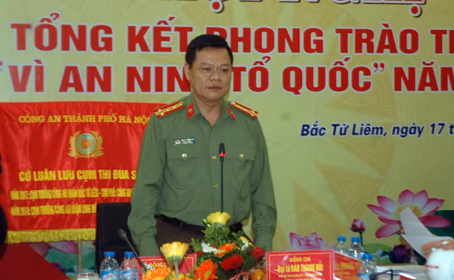 Đại tá Đào Thanh Hải, Phó Giám đốc CATP Hà Nội phát biểu chỉ đạo