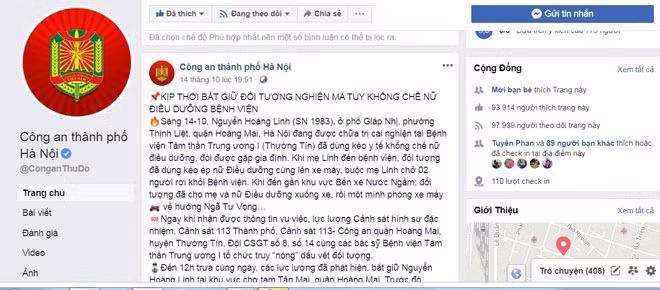 Dù ra đời một thời gian ngắn song fanpage Công an TP Hà Nội đã thu hút được nhiều lượt truy cấp, theo dõi.