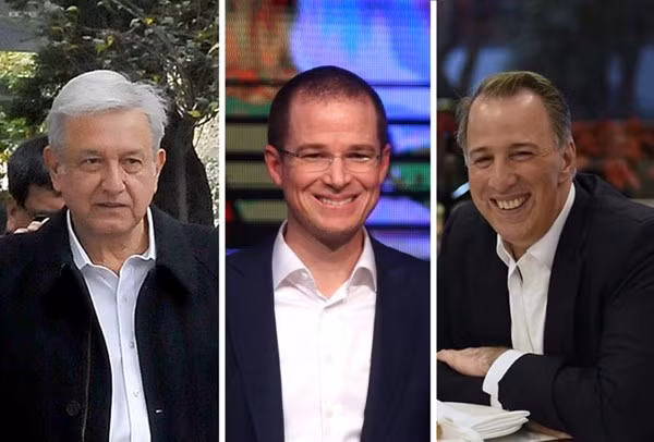Các ứng viên nổi bật trong cuộc bầu cử Tổng thống Mexico (từ trái): Andres Manuel Lopez Obrador, Ricardo Anaya Cortés và Jose Antonio Meade Kuribrenã. Ảnh: altonivel