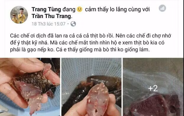 Tài khoản Facebook mang tên Trang Tùng ( ở TP Lạng Sơn) đã đăng thông tin sai sự thật về dịch cá, bò bị nhiễm sán. Tài khoản Facebook mang tên Trang Tùng ( ở TP Lạng Sơn) đã đăng thông tin sai sự thật về dịch cá, bò bị nhiễm sán.