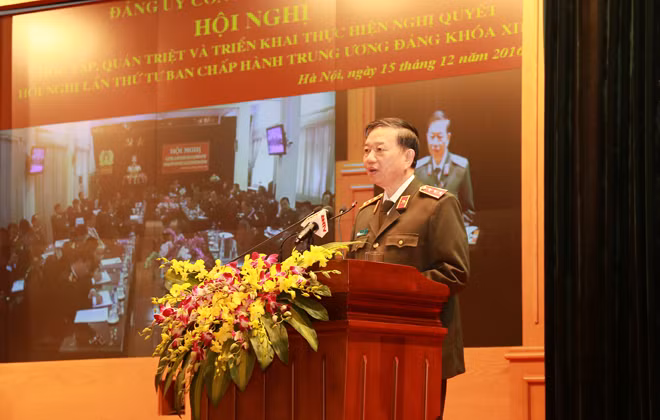 Bộ trưởng Tô Lâm phát biểu tại Hội nghị. Bộ trưởng Tô Lâm phát biểu tại Hội nghị.