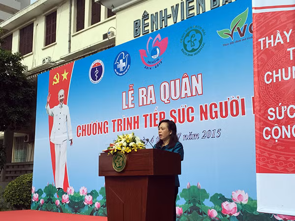Bộ trưởng Bộ Y tế Nguyễn Thị Kim Tiến phát biểu tại buổi lễ.