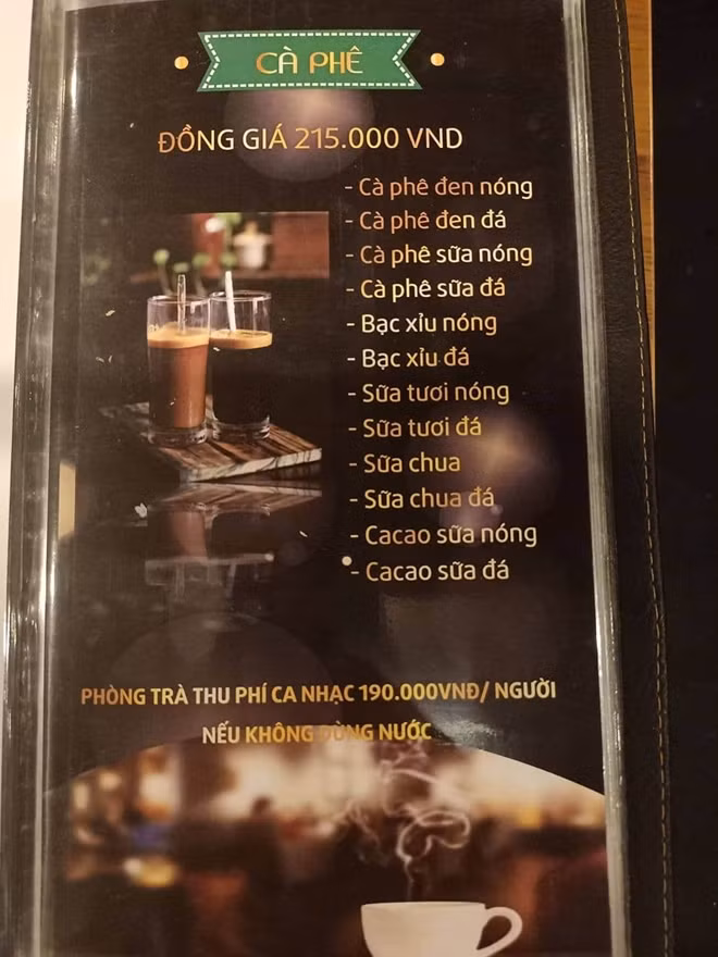 Menu ở Cung Đàn Xưa