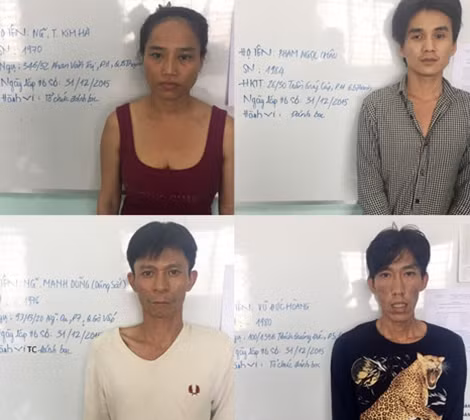 Nguyễn Thị Kim Hà cùng đám đàn em thân tín tại cơ quan Công an.