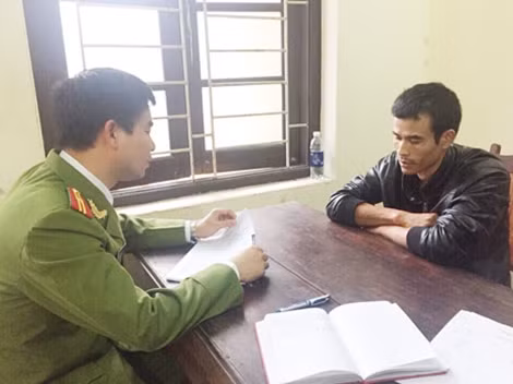 Đối tượng Nguyễn Văn Hà tại cơ quan điều tra.