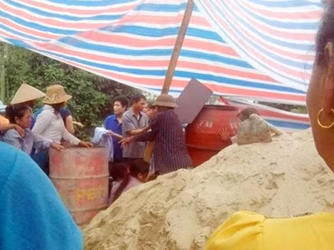 Hiện trường, nơi anh Vinh bị điện giật tử vong.