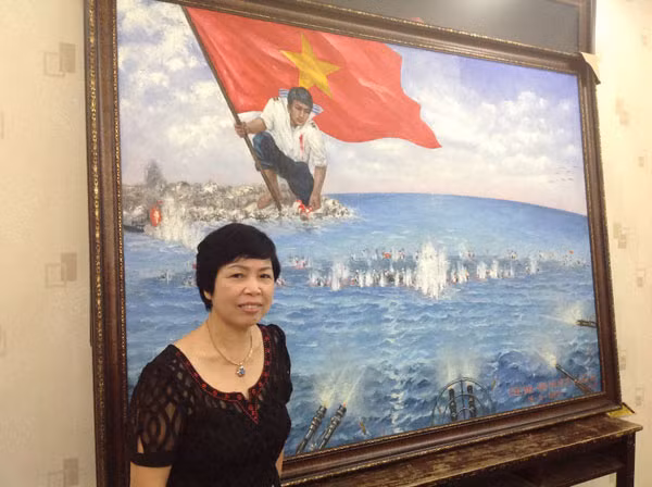 Bà Nguyễn Thị Kim Dung đấu giá bức tranh với mức giá 1,1 tỷ đồng.