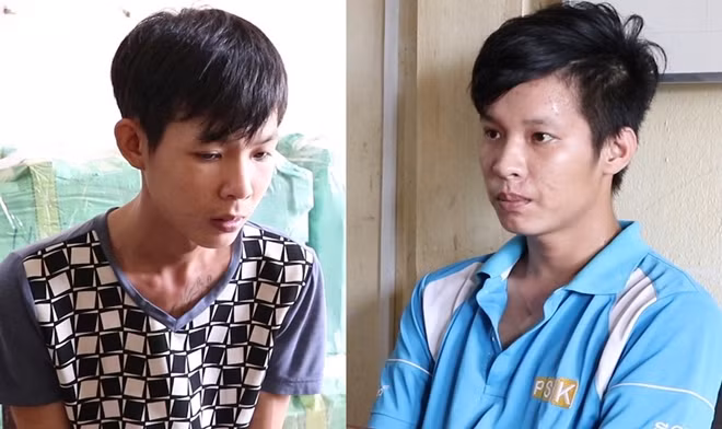 Hải và Thắng tại cơ quan điều tra.
