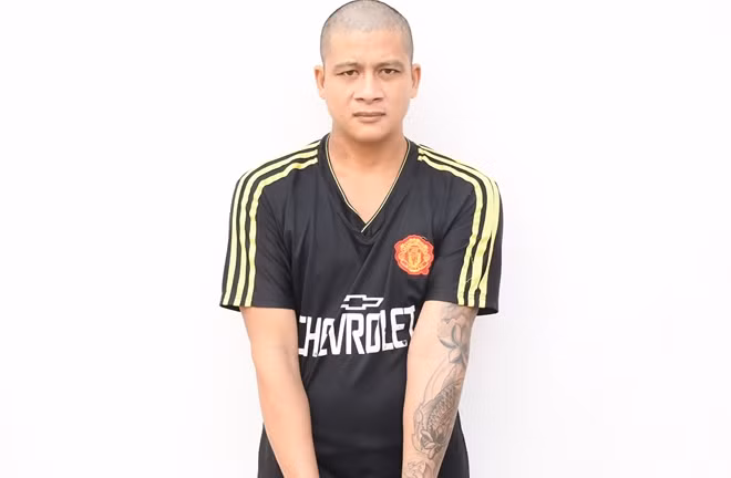 Nguyễn Ngọc Điệp tại cơ quan Công an.