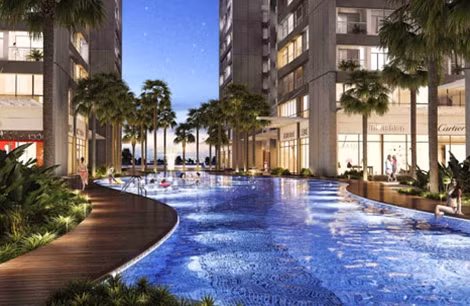 Bể bơi ngoài trời dài gần 80m tại Park Hill PREMIUM là nơi thư giãn lý tưởng cho cư dân.