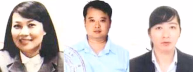 Ba bị can gồm: Chi, Hoàng, Huệ.