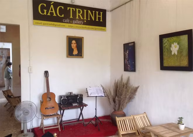 Một góc cà phê Gác Trịnh tại TP Huế.