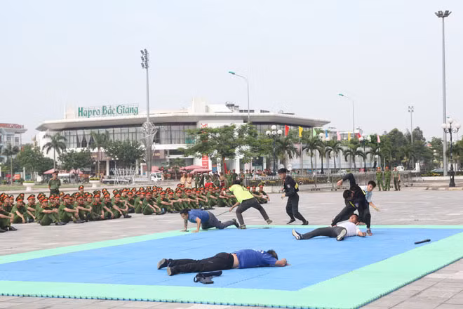 Các màn biểu diễn võ thuật tại hội thi.