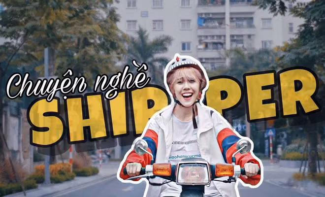 Hậu Hoàng trong bài hát “Chuyện nghề Shipper”.