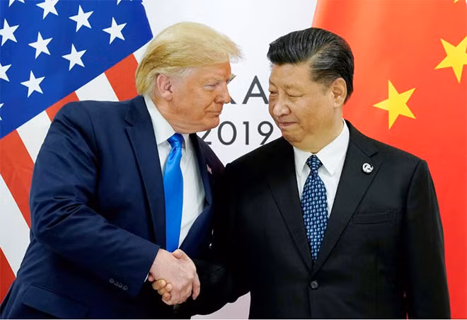 Tổng thống Mỹ Donald Trump và Chủ tịch Trung Quốc Tập Cận Bình tại Hội nghị Thượng đỉnh G20 ở Osaka, Nhật Bản hồi tháng 6 vừa qua. Ảnh: Reuters