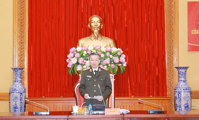 Bộ trưởng Tô Lâm phát biểu tại hội nghị.