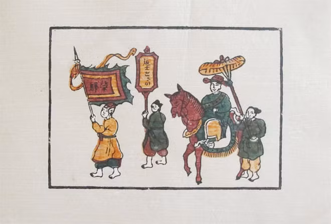 Tranh dân gian Quan Trạng vinh quy.