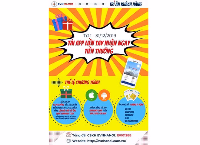 Chương trình “Tải app liền tay nhận ngay tiền thưởng”.