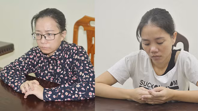 Bị can Phạm Thị Thủy và Bùi Thị Oanh. Bị can Phạm Thị Thủy và Bùi Thị Oanh.