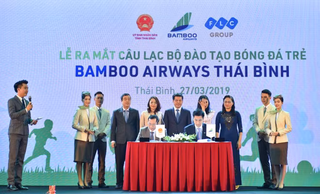 Lễ ký kết thỏa thuận hợp tác phát triển CLB Đào tạo Bóng đá trẻ Bamboo Airways Thái Bình.