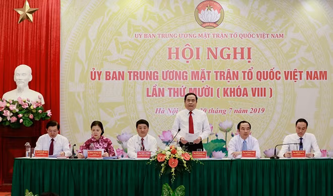 Chủ tịch UBTƯ MTTQ Việt Nam Trần Thanh Mẫn phát biểu tại Hội nghị