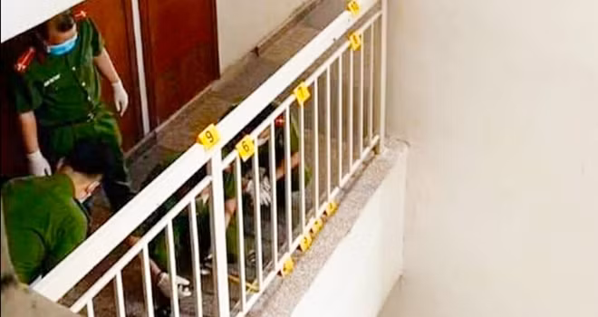 Cơ quan điều tra khám nghiệm nơi ông Tín ngã xuống