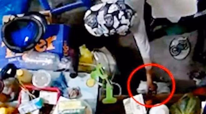 Hình ảnh An chỉ đạo cháu P trộm tiền bà M bị camera ghi lại