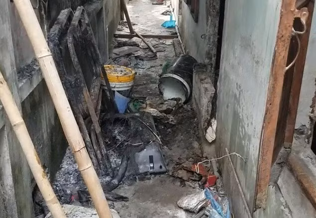 Hiện trường vụ cháy khiến 1 người bị phỏng nặng